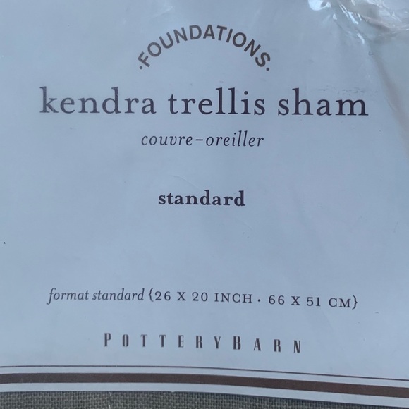 POTTERY BARN Pillow Sham KENDRA Trellis tan nwt - Picture 6 of 6